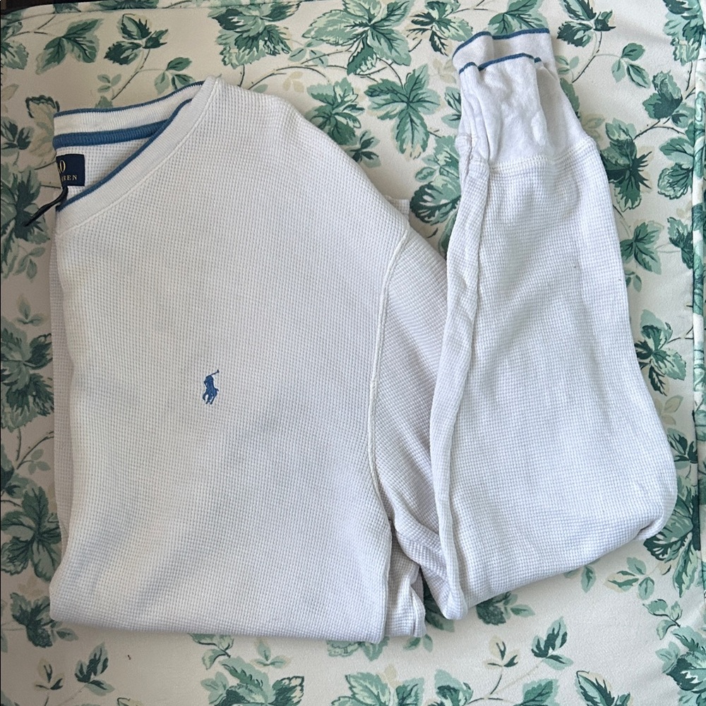 Polo by Ralph Lauren White Sweater with Blue Accents